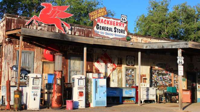 Hackberry General Store em Kingman, Arizona, famosa parada da Rota 66