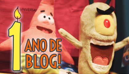 Plâncton e Patrick ficaram empolgados demais com nosso aniversário