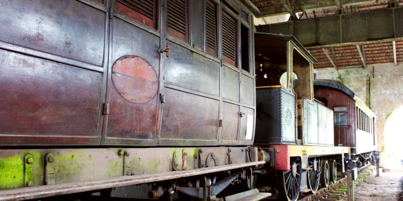 No museu ferroviário de Paranapiacaba, é possível ver também antigos vagões