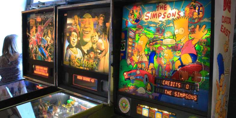 Algumas das máquinas mais modernas do Pinball Hall of Fame Algumas das máquinas mais modernas do Pinball Hall of Fame