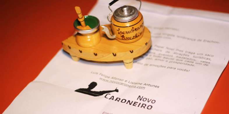 Carta e lembrancinha que recebemos de Erechim, RS