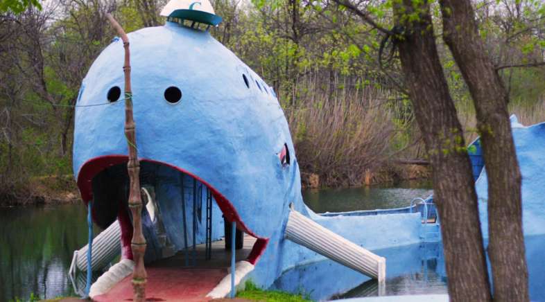 A grande baleia azul de Catoosa! Uma das atrações obrigatórias da Rota 66 em Oklahoma