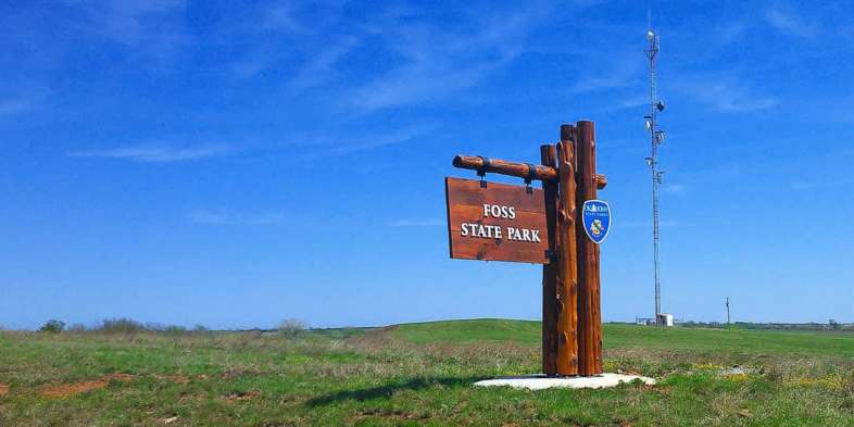 Entrada do Parque Estadual de Foss em Oklahoma