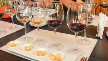 Degustação de vinhos da vinícola orgânica Emiliana harmonizados com queijos feitos na região e chocolates do Equador