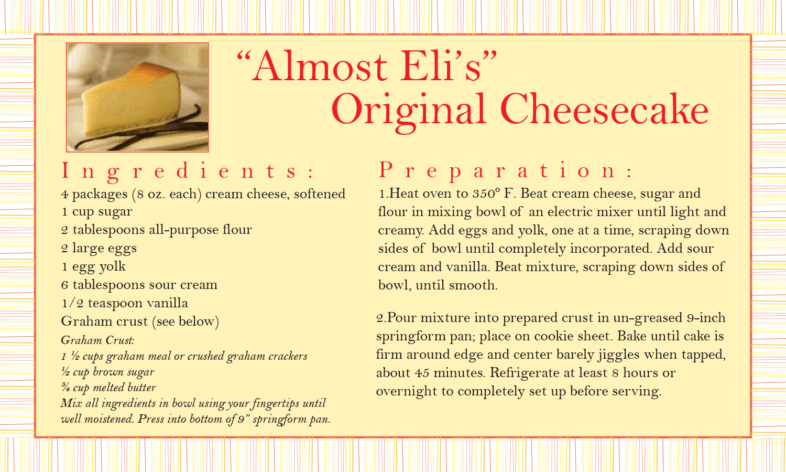 Receita Almost Eli's Original Cheesecake