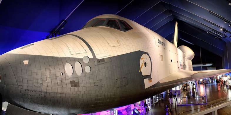 O ônibus espacial Enterprise justifica o Space no nome do museu O ônibus espacial Enterprise justifica o Space no nome do museu