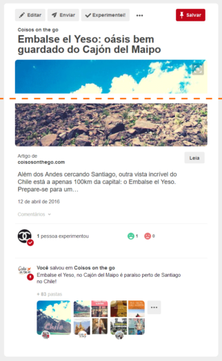 Exemplo de pin detalhado ou rich pin no Pinterest Exemplo de pin detalhado ou rich pin no Pinterest