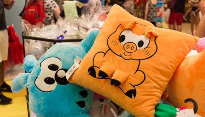 Produtos da loja do Parque da Monica