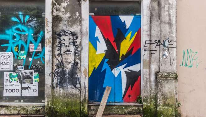 A arte de rua marca presença no centro de Florianópolis