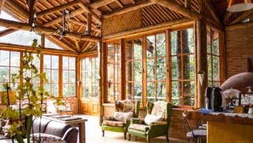 Onde ficar em São Bento do Sapucaí - Sala de café da tarde na Pousada Refugio Mantiqueira