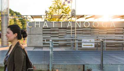Coisa e monumento na Tennessee Riverwalk em Chattanooga