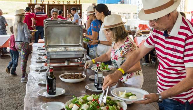 A participação na Vindima da Vinícola Góes inclui também um belo almoço ao lado dos vinhedos