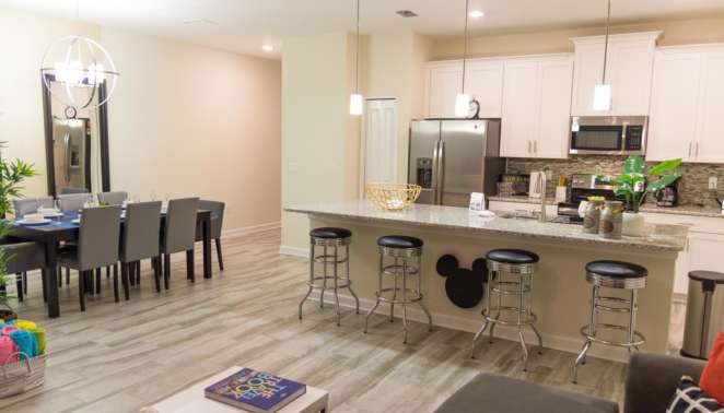 iHomeResort - Aluguel de casas em Orlando - Ambiente aberto e integrado da casa em que ficamos
