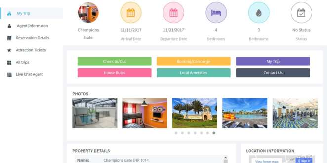 iHomeResort - Aluguel de casas em Orlando - Tela do sistema de gerenciamento da sua reserva iHomeResort - Aluguel de casas em Orlando - Tela do sistema de gerenciamento da sua reserva