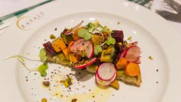 Eataly SP - Bruschetta servida especialmente para os vegetarianos na Risotteria durante o Jantar Itinerante