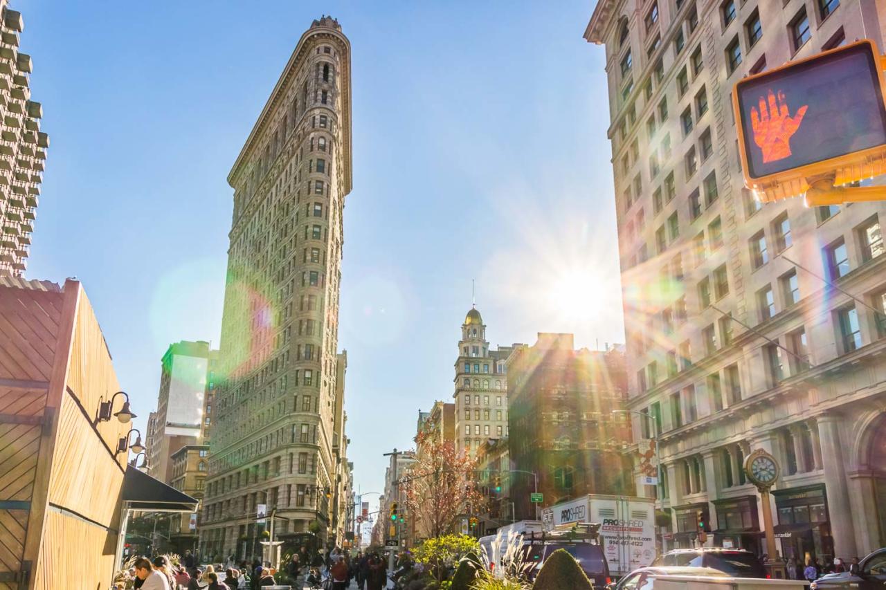 Hotel em Nova York: o Flatiron Building fica na região sul de Midtown em Manhattan